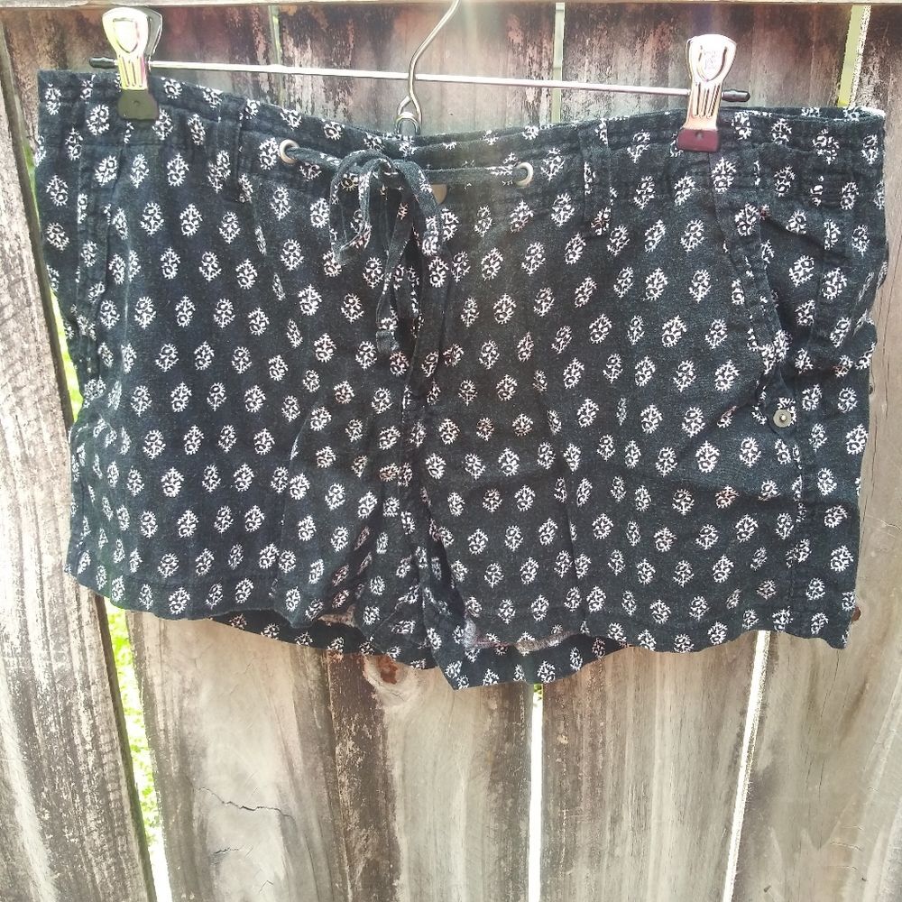 Gap Linen Flower Drawstring Boho Hippie Summer Spring Festival Shorts Size 10
